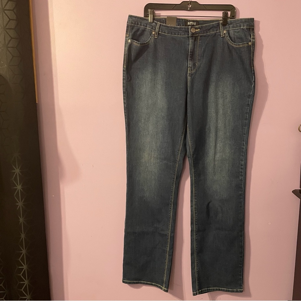 Buffalo David Bitton Mid Rise Straight Leg Dark Indigo Jeans